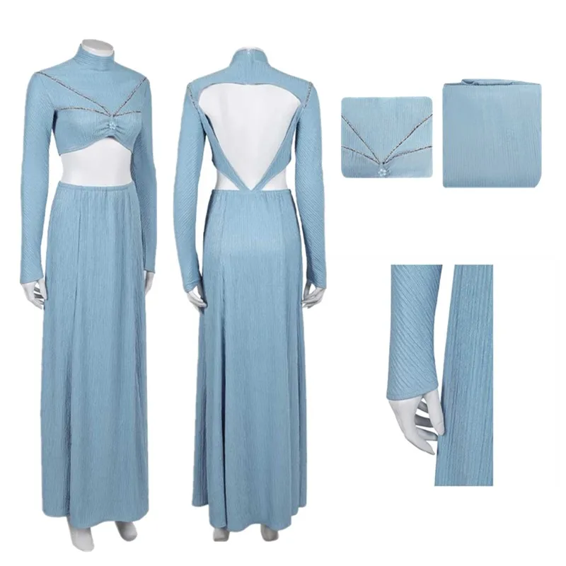 

Episode II Padme Cosplay Amidala Costume Women Fantasy Shirt Skirts Attack Clones Disguise Outfits Halloween Carnival Party Suit
