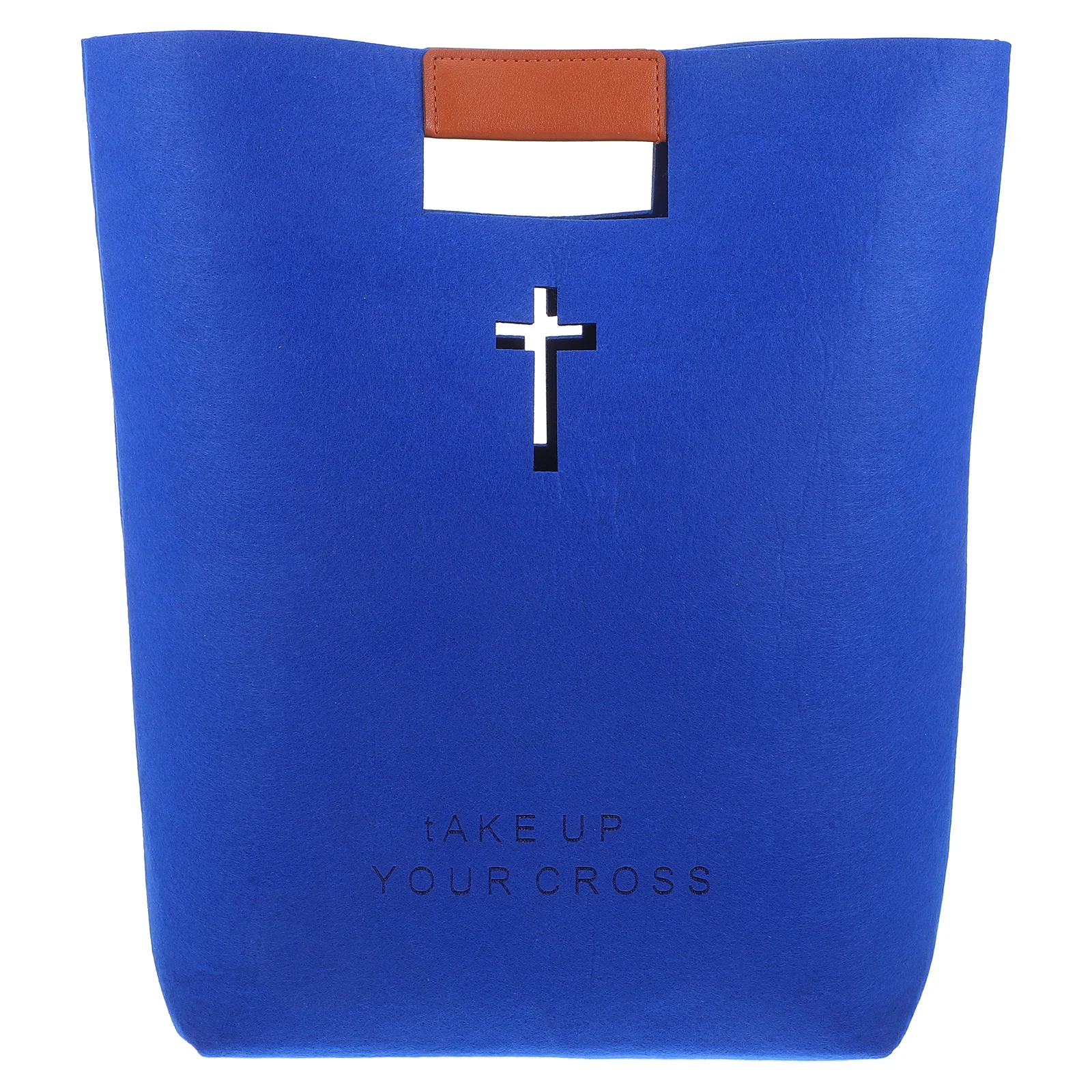 

Felt Bible Tote Handbag Cross Pattern Large Storage Organizer Portable Lightweight Shopping Tote Bag Bible Bag
