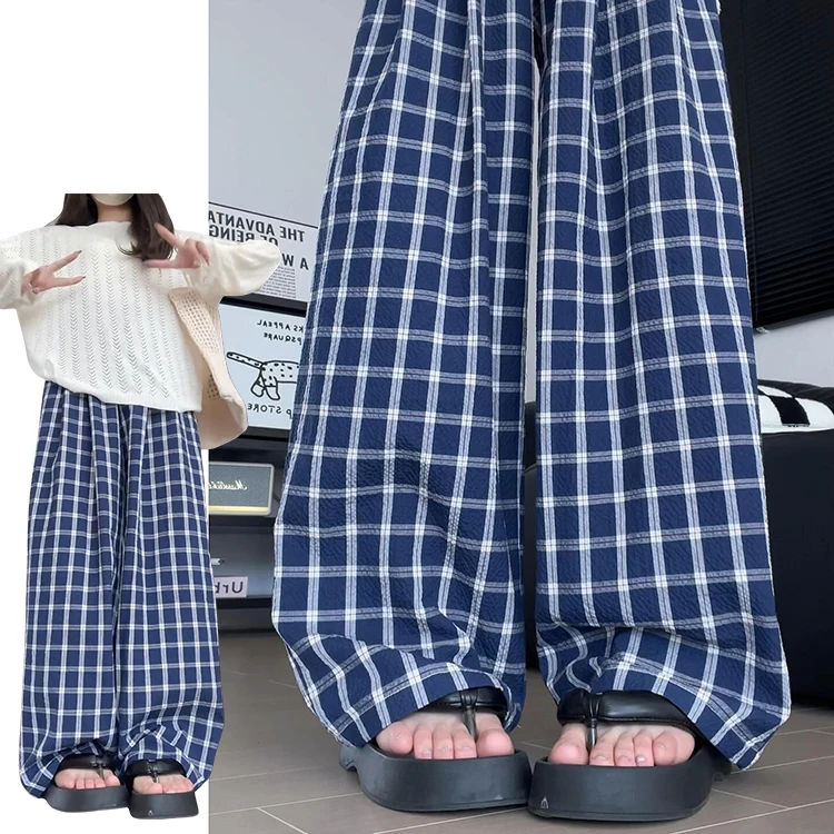 ارتفاع الخصر منقوشة كسول سراويل تقليدية المرأة الصيف رقيقة جديدة Sle بنطال ذو قصة أرجل واسعة فضفاضة تناسب بنطلون للنساء سراويل تقليدية #1