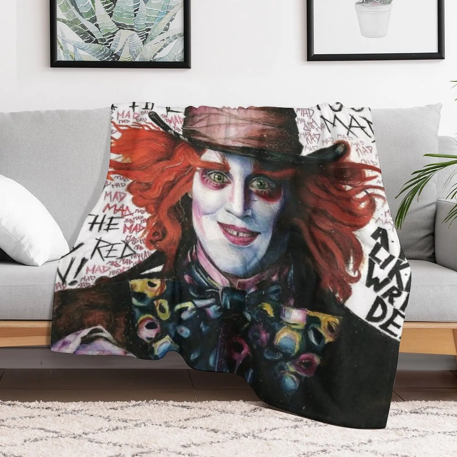 mad hatter Throw Blanket