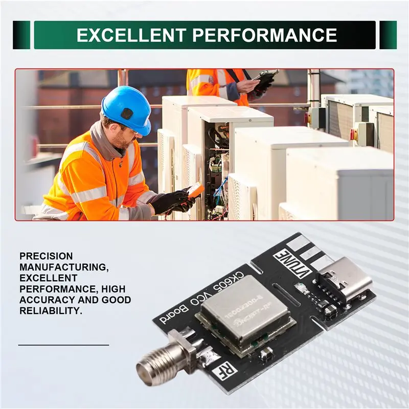 Low Phase Noise RF VCO Board 1600-3300Mhz Broadband Voltage-Control Oscillator 0-15V Tuning Range For LTE/5G Testing-A82Z