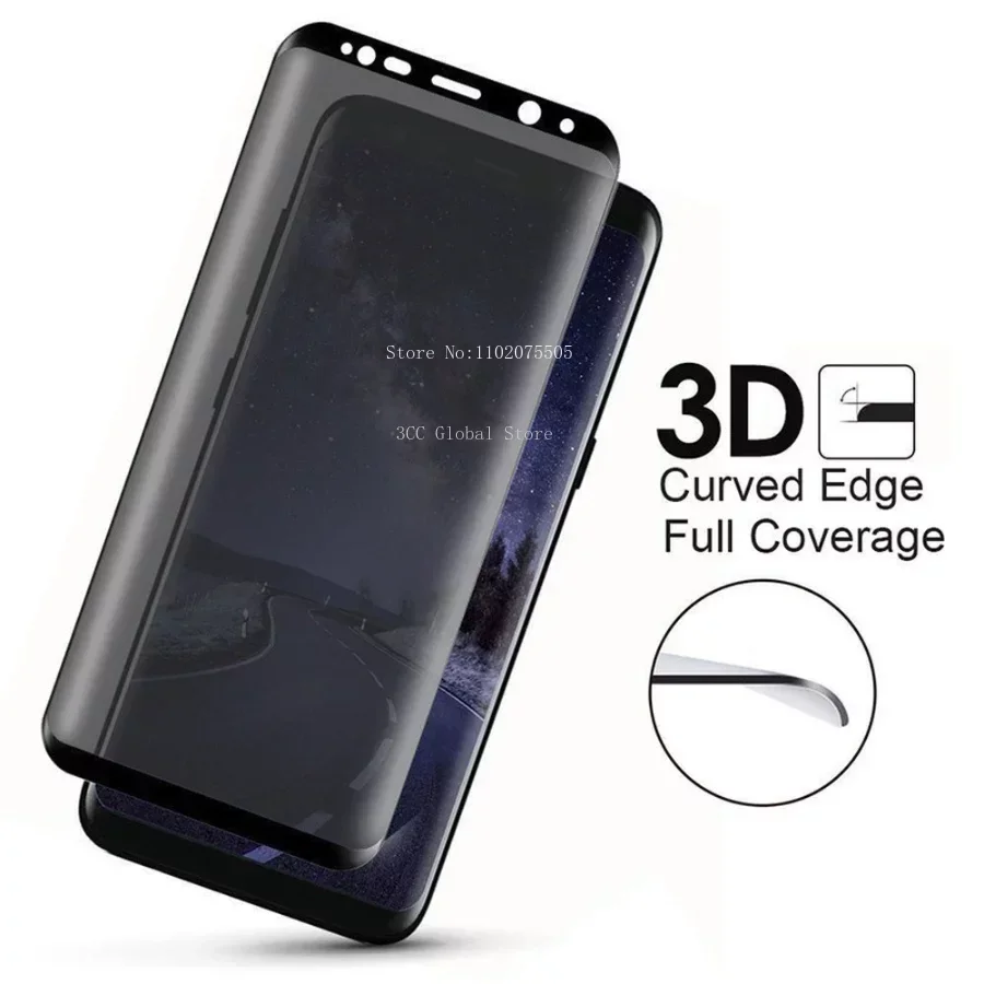 2PCS Full coverage protector for Samsung Galaxy S8 S8Plus S8+ Anti-Spy Tempered Glass Privacy Screen Protector Fast Shipping