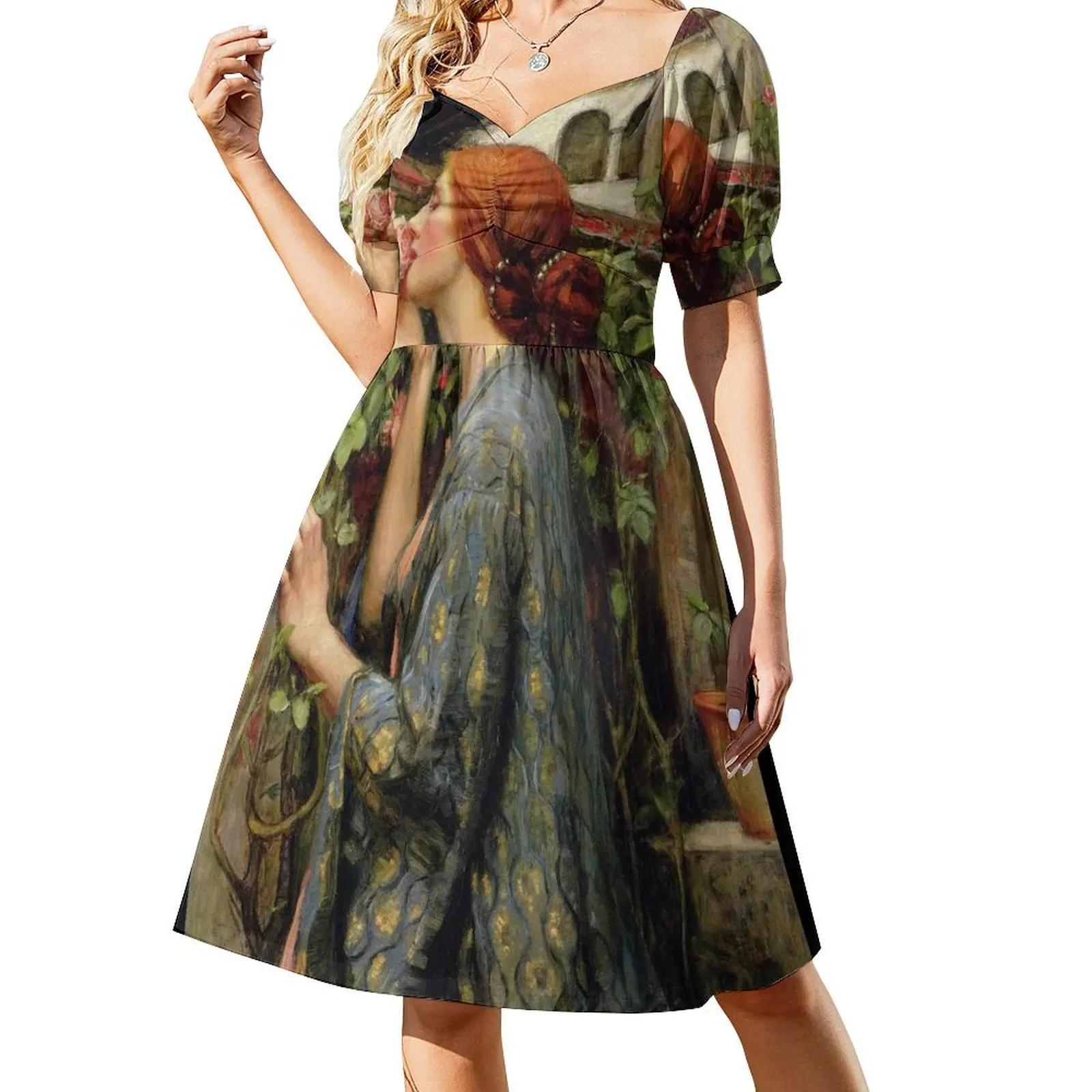 

The Soul of the Rose - John William Waterhouse Short Sleeved Dress dress for women Dress