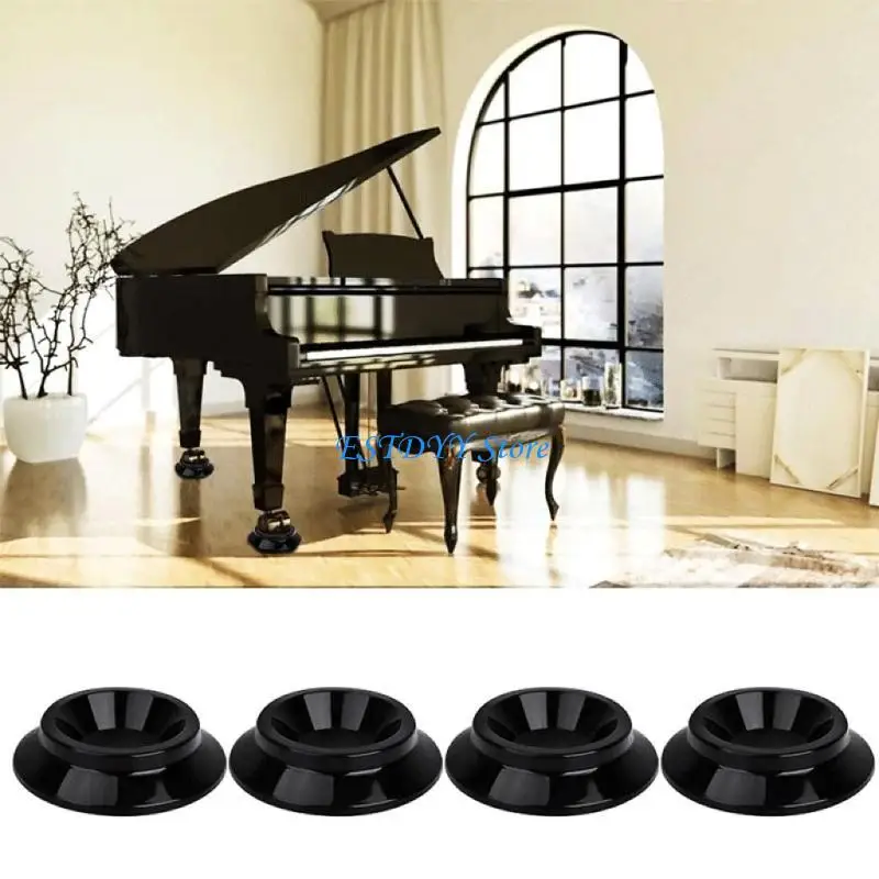 

G6DE 4 Pcs Non-Slip & Anti-Noise Foot Pad Plastic Pianos Caster Cups Floor Protector