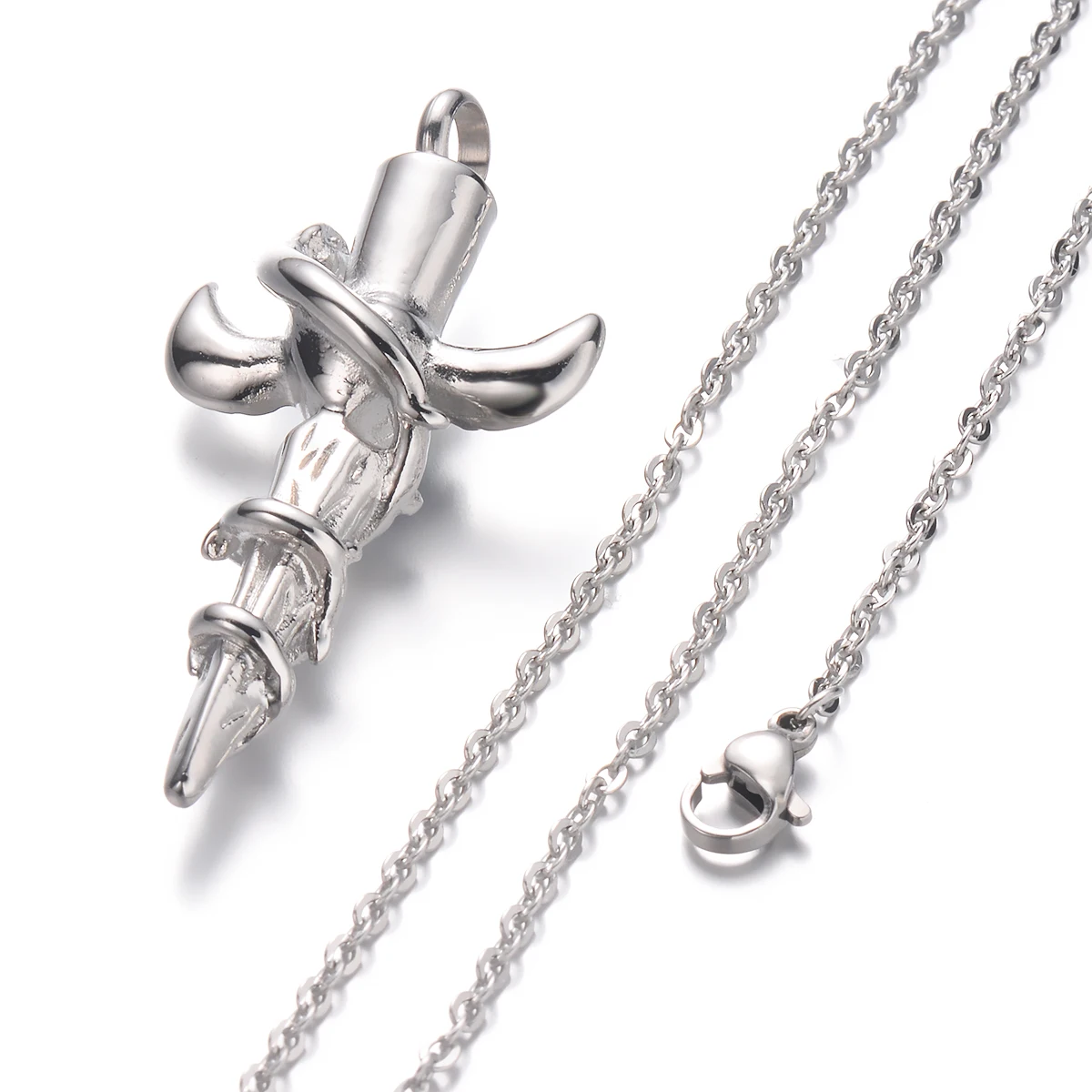Wing Cross Snake Urne Kremations-Halskette Hip-Hop-Schwert-Anhänger Edelstahl Gedenkschmuck für Tier- und Menschenasche – Detail 5