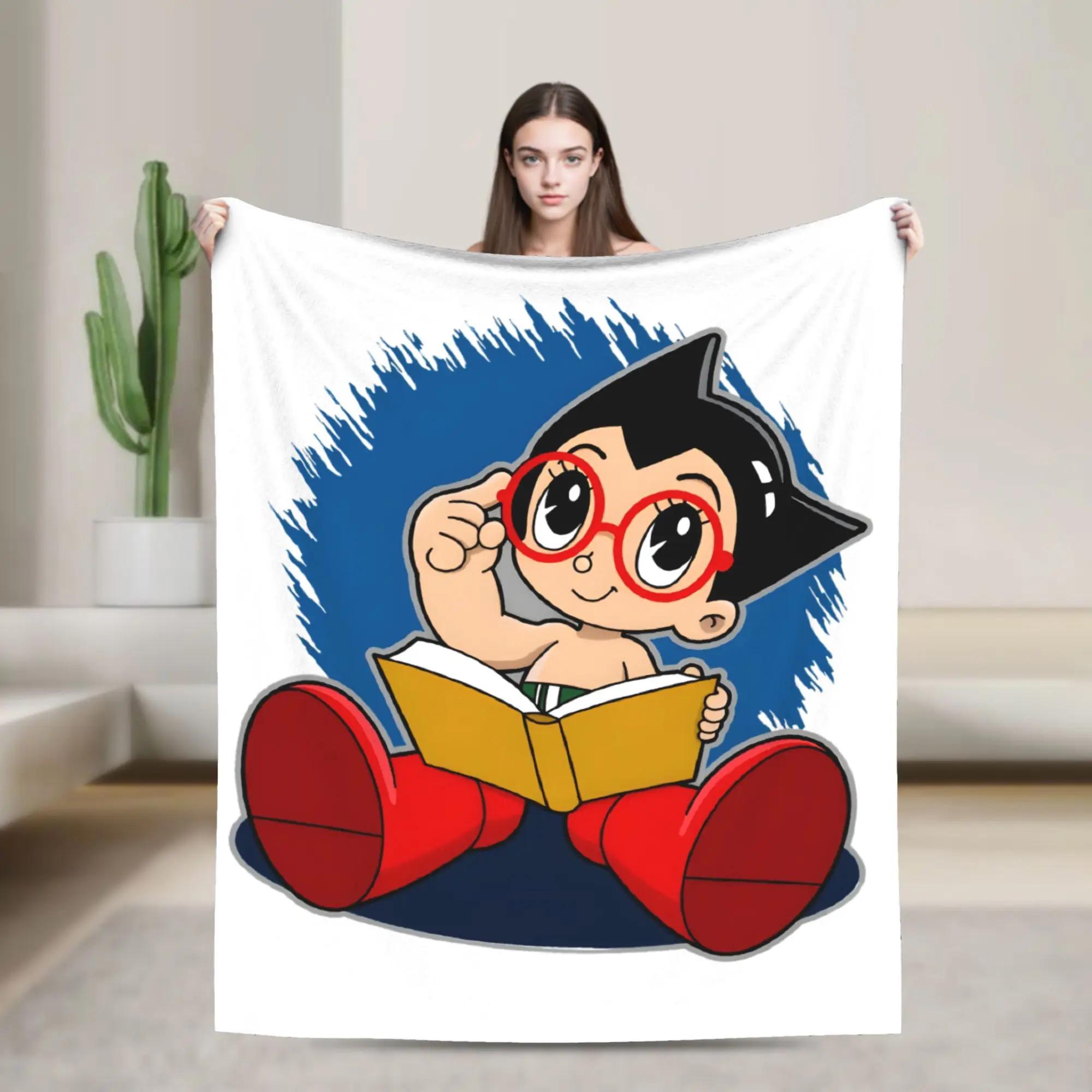 Astroboy Astro Boy Anime Blankets  Flannel Vintage Soft Throw Blankets for Bed Sofa Decoration