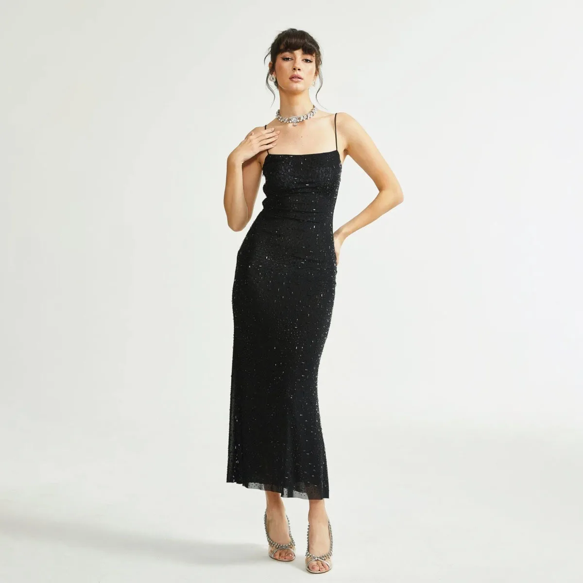 KWTX 2026 Nieuwe Sexy Kralen Mesh Tube Jurk Dames Elegant Office Feestavond Street Wear Lente Zomer Designer Mode