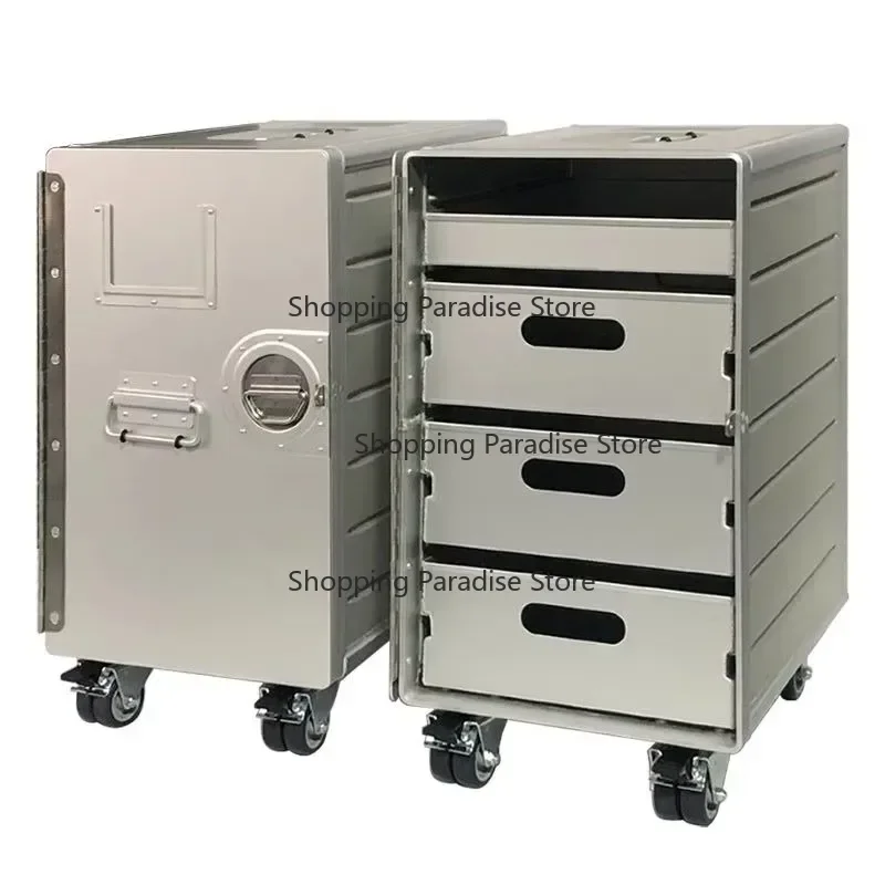 Modern Simple Metal Drawer Storage Box Removable Cabinet with Wheels for Living Room Bedroom Household Organizer