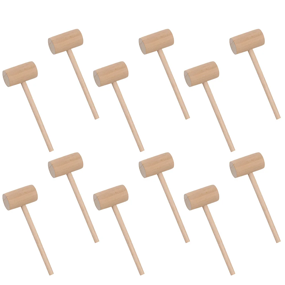 15Pcs Mini Seafood Wooden Hammers Practical Crab Lobster Round Cake Mallets wood cake hammer mini wood hammer