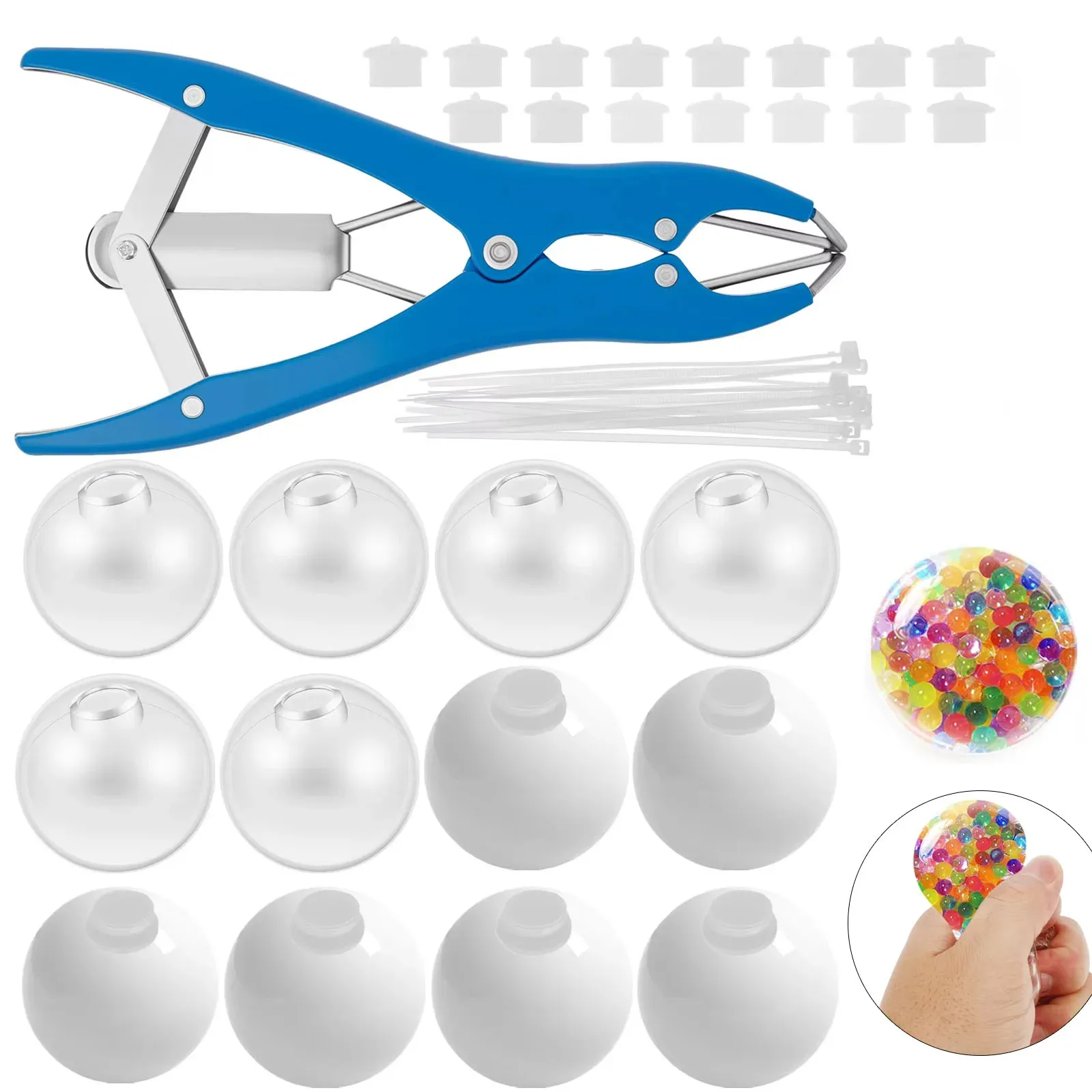 15 pçs diy kit de bola de estresse em branco pressão bola pele kit diy com ferramenta expansor fazer seu próprio brinquedo de estresse para adultos iniciantes