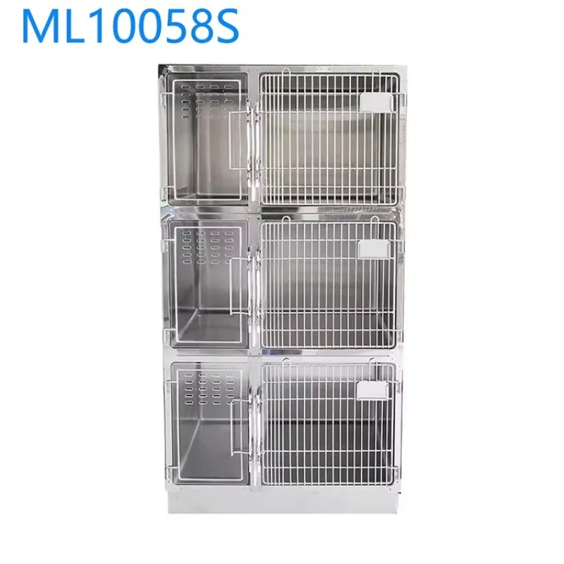 

Veterinary 304 Stainless Steel Cat Cage 3-Level Construction with Isolated Toilet Area for Veterinary Clinic Animal Hospital