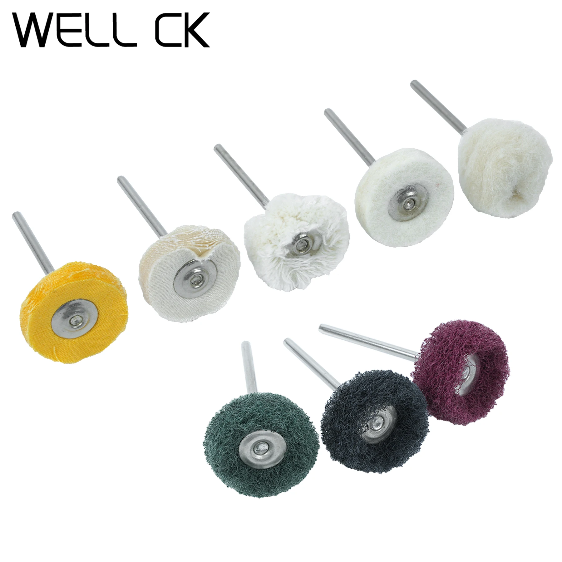 10Pcs Well CK Dental Tools Laboratory Polishing Brush Wheel Buffs Rotary Low Speed HP Shank 2.35mm Dentist Jewelry DIY