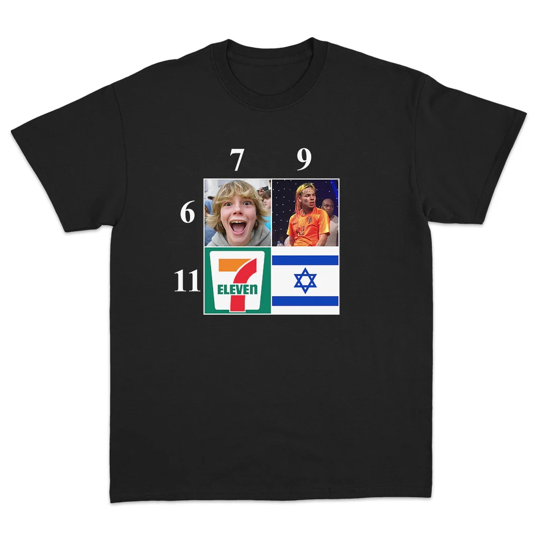 Minimalist Meme Numbers 6 7 9 11 T - Shirt Men Women Edgy Mystery Graphic Tee Black Casual Top