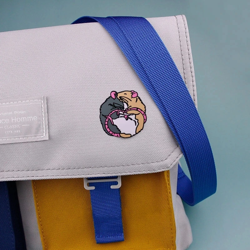 Cute Fancy RAT Enamel Pin Lapel Pin for Clothes Brooches on Backpack Briefcase Badge Jewelry Decoration Gifts for Friend