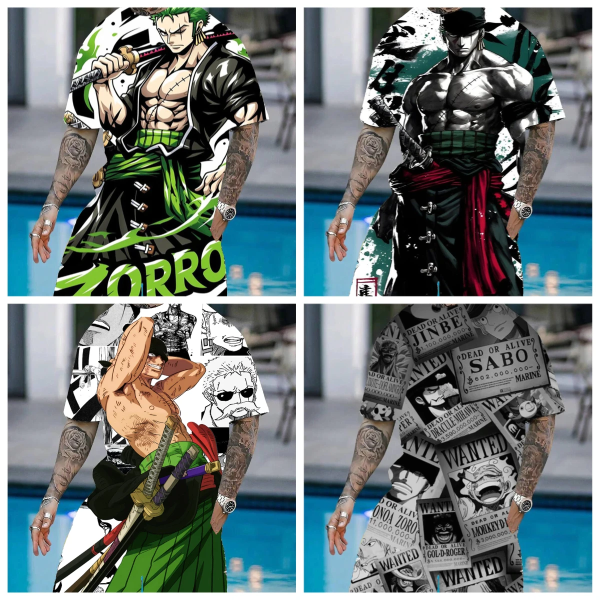 

25 Summer Hot-selling New Japanese Animation ONE PIECE 3D Printing Outdoor Leisure Breathable Role-playing T-shirt Shorts Set