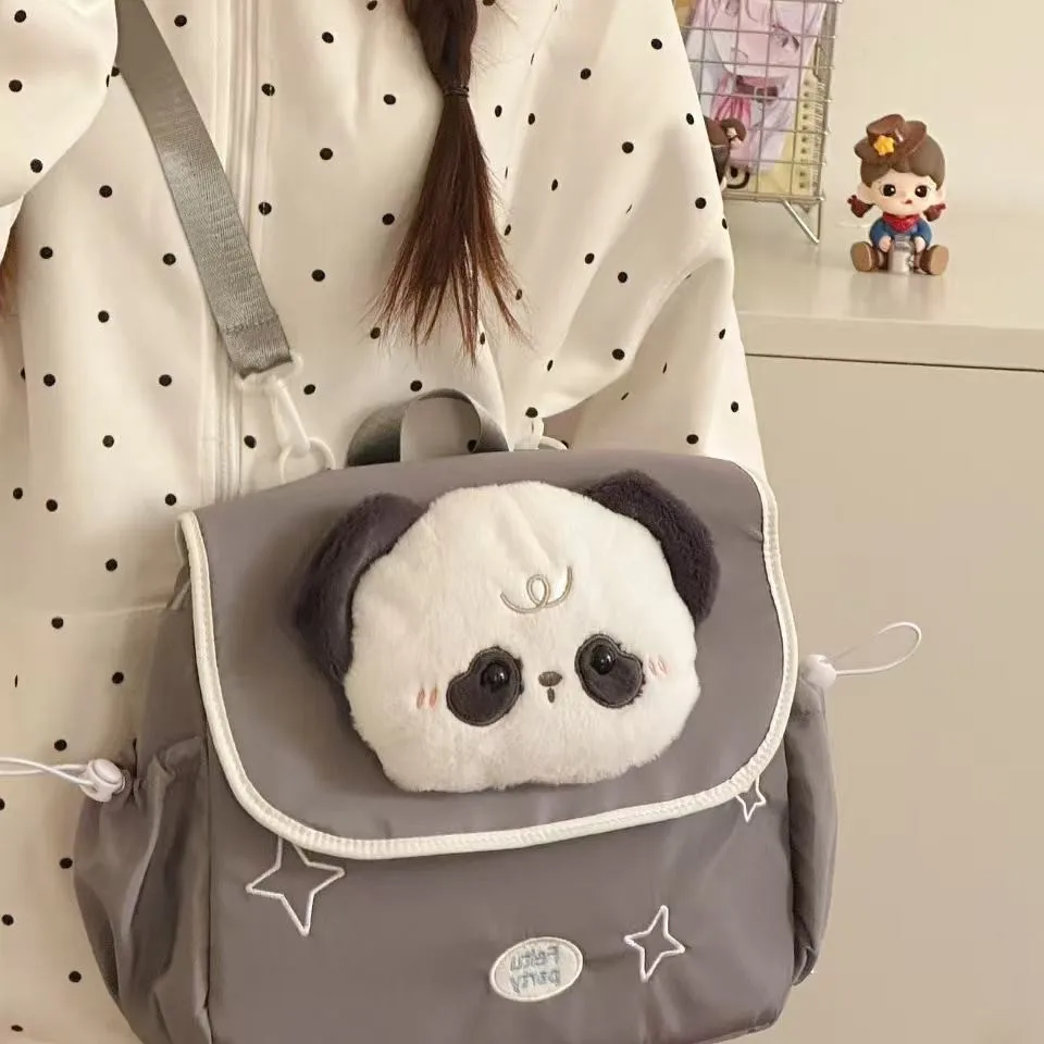 Милый мультяшный рюкзак — школьная сумка большой емкости для студентов |   Универсальная повседневная сумка через плечо с плюшевой куклой