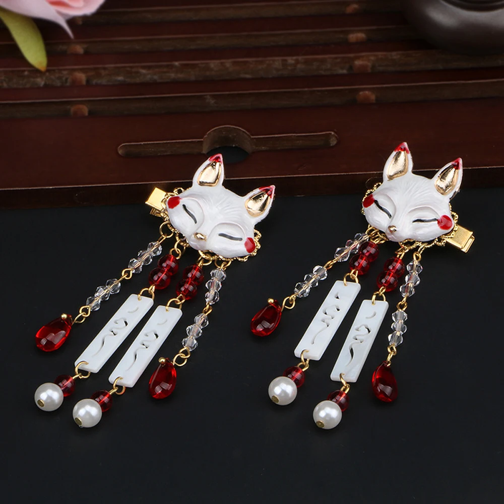 Hair Accessories New Girls Alloy Step Shake Women Hanfu Tassel Hairpin Animal Hair Clips Crystal Bead Barrette Rhinestone