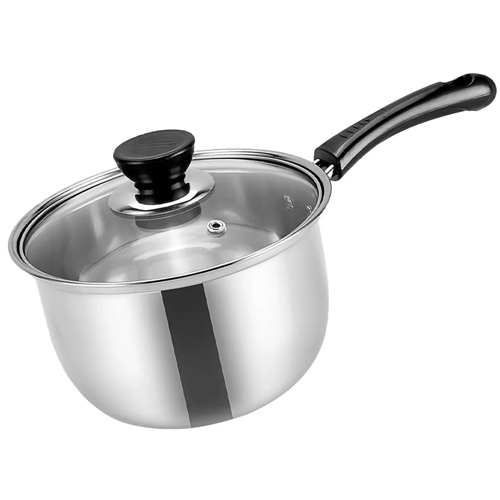 

Stainless Steel Milk Pot Ergonomic Handle Heat Resistant Portable Design Multi Cooker Applicable Safe Cooking Milk Pot