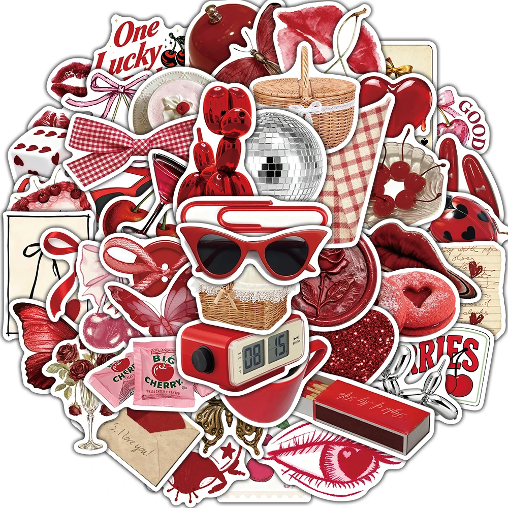 50 個の桜色の女の子ステッカースーツケーススケートボード用品ラップトップ荷物アートクリエイティブ Y2K ファッションスクラップブックステッカー