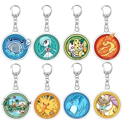 Pokemon Anime Cartoon Acrylic Keychain Gallade Poliwag Articuno Zapdos Moltres Bag Pendant Decoration Keychain Accessories