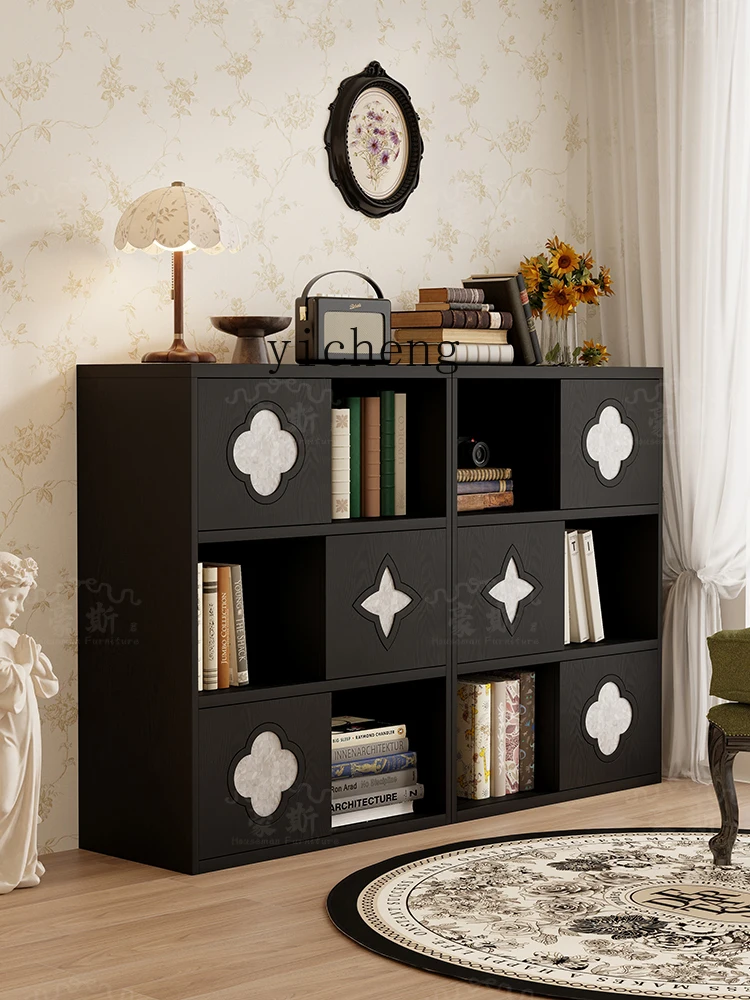 

TWR Floor-standing Bookshelf Decorative Storage Cabinet Home Four-leaf Clover Bookshelf Bedroom Storage