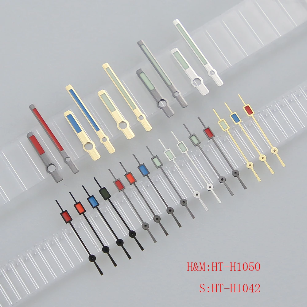 

1050Watch Modify Parts Brushed Top Face Two Side Shiny 3 Face Super C3 Green Luminous Fit NH34 35 36 38 70 Movement Watch Hands