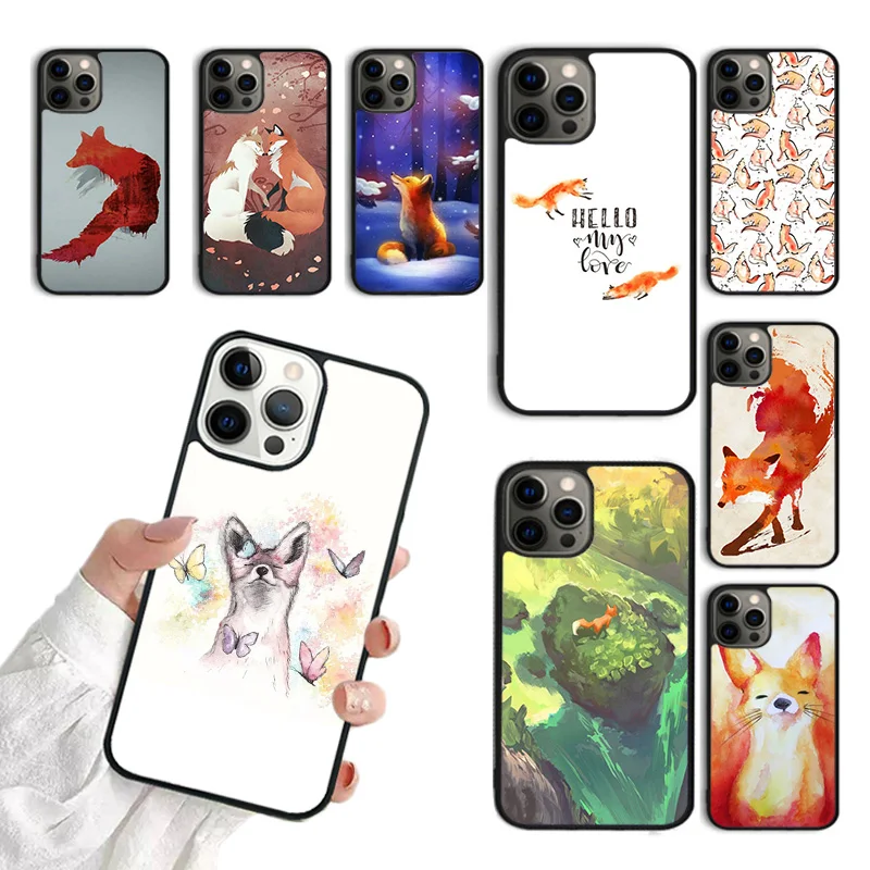 Funda de teléfono con pintura de acuarela The Fox para iPhone 17 Air 15 16 16e 11 12 13 14 Pro Max, Fundas para iPhone 17 Air Max Plus