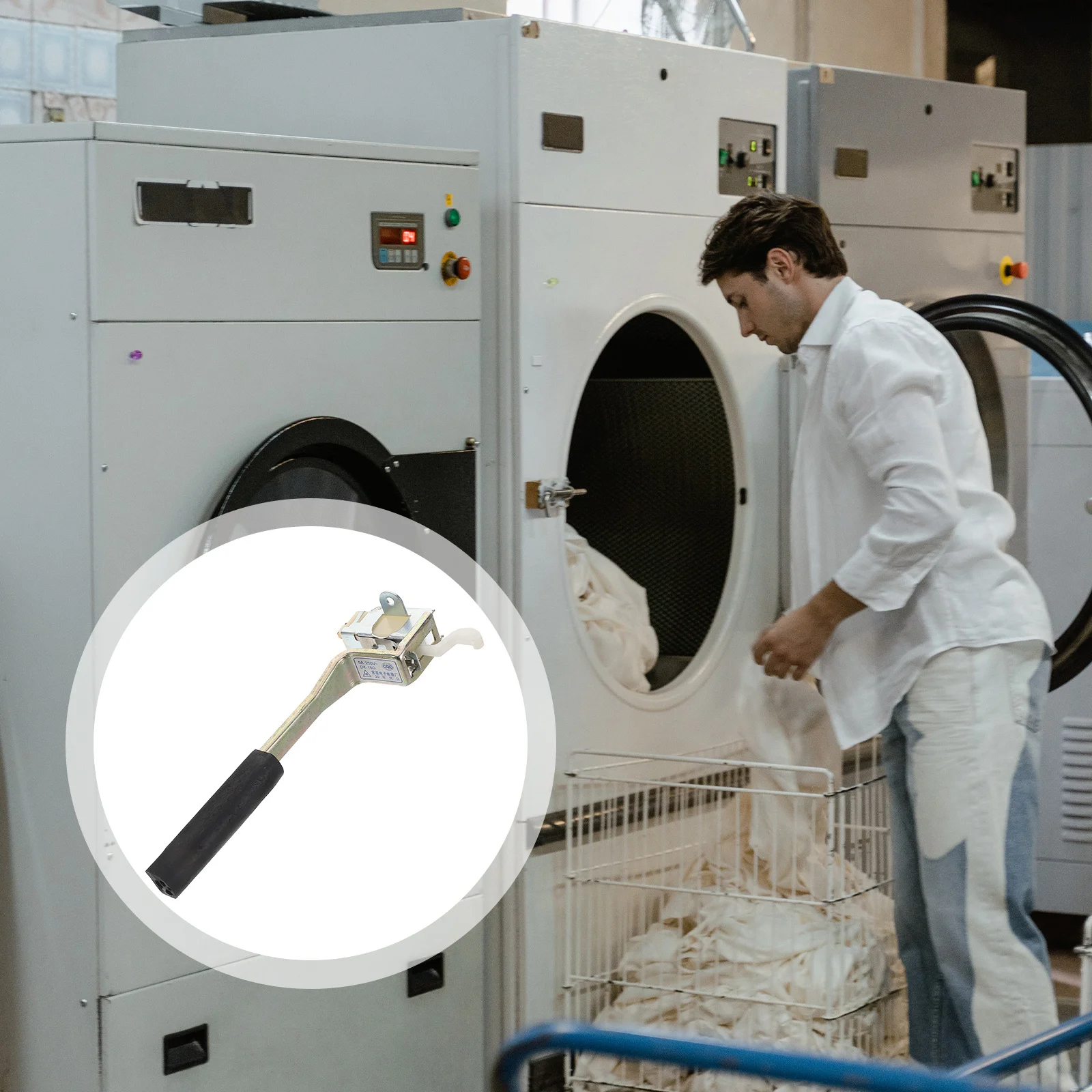 

Washing Machine Door Lock Handle Switch White Replacement Universal Automatic Washer Safety Lock Part Replacement Handle