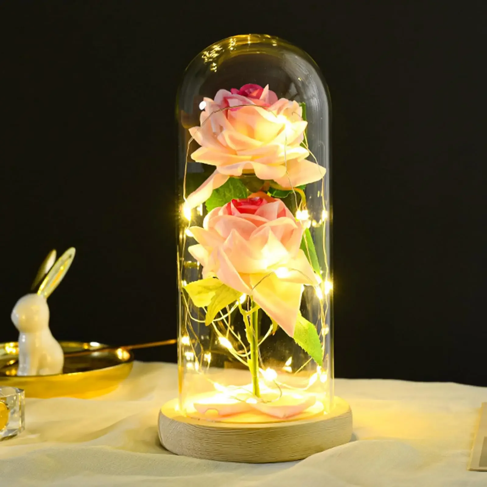 Hot LEDGalaxy Rose Light Beautiful Realistic Looking Night Light  Wedding Decor Creative Valentine's Day Mother's Gift