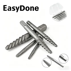 5Pcs Coarse Thread Screw Extractor Set, Easy Out Damaged Broken Stripped Screw Bolt Remover, High Carbon Steel Drill Bit for Hom