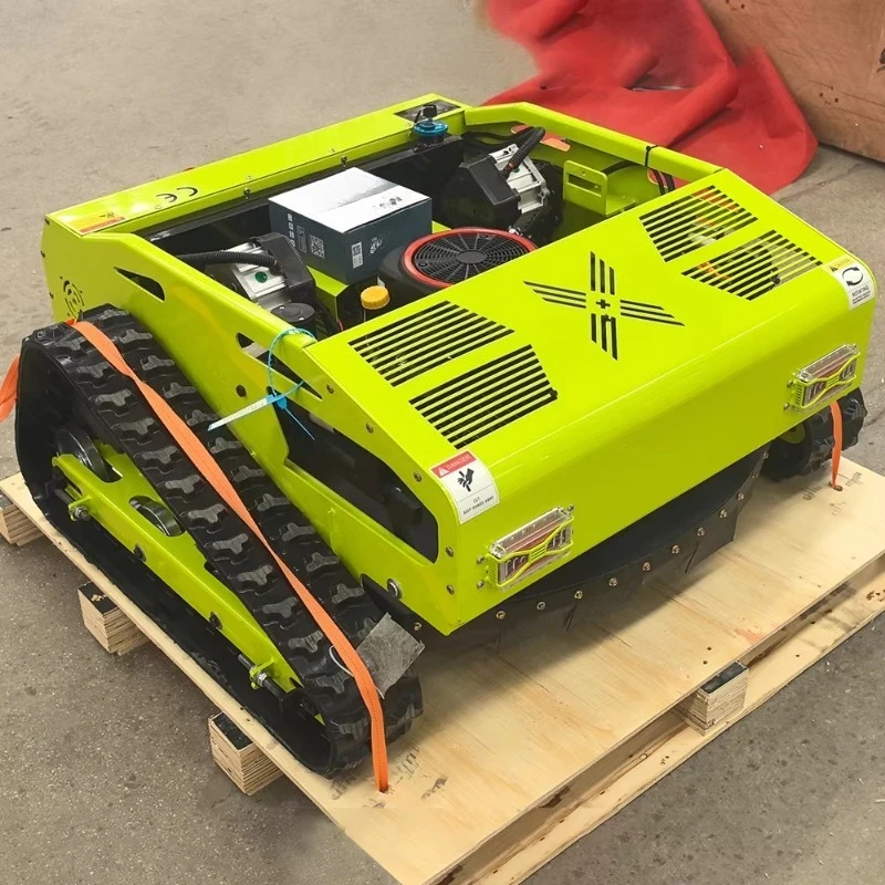 High Quality Self Propelled Robot Lawn Mower Remote Control Farm Diesel Lawn Mower All Terrain Crawler Grass Cutting Machine