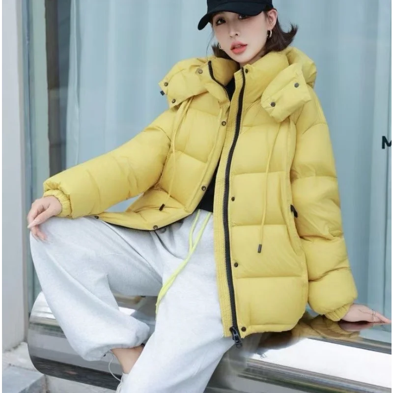 

Женский пуховик средней длины, зима 2025, новое поступление, утепленное модное универсальное пальто с капюшоном, модное
