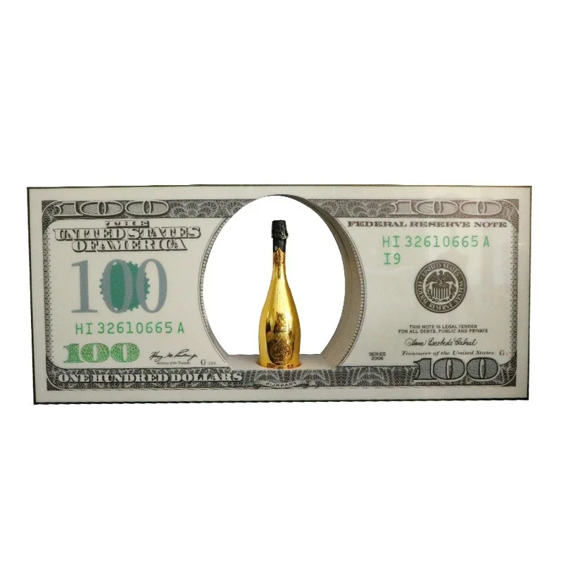 Bar luminous dollar wine seat hand placard acrylic light box led champagne foreign seat cheer out wine props