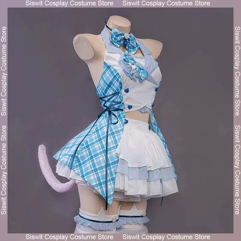 أزياء الفانيليا التأثيرية أنيمي نيكو بارا فستان خادمة جديد أيدول مرحلة الشوكولاتا/فانيليا خادمة مسرحية فستان حفلة الهالوين