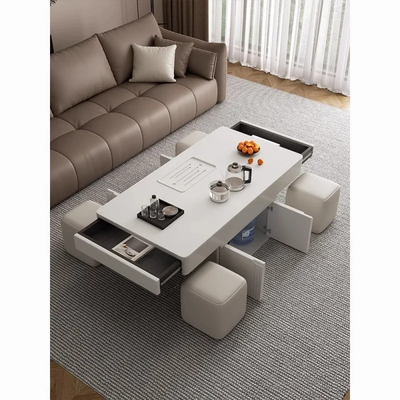 

New modern kung fu coffee table can make tea living room study high-end slate lacquered coffee table multi-functional tea