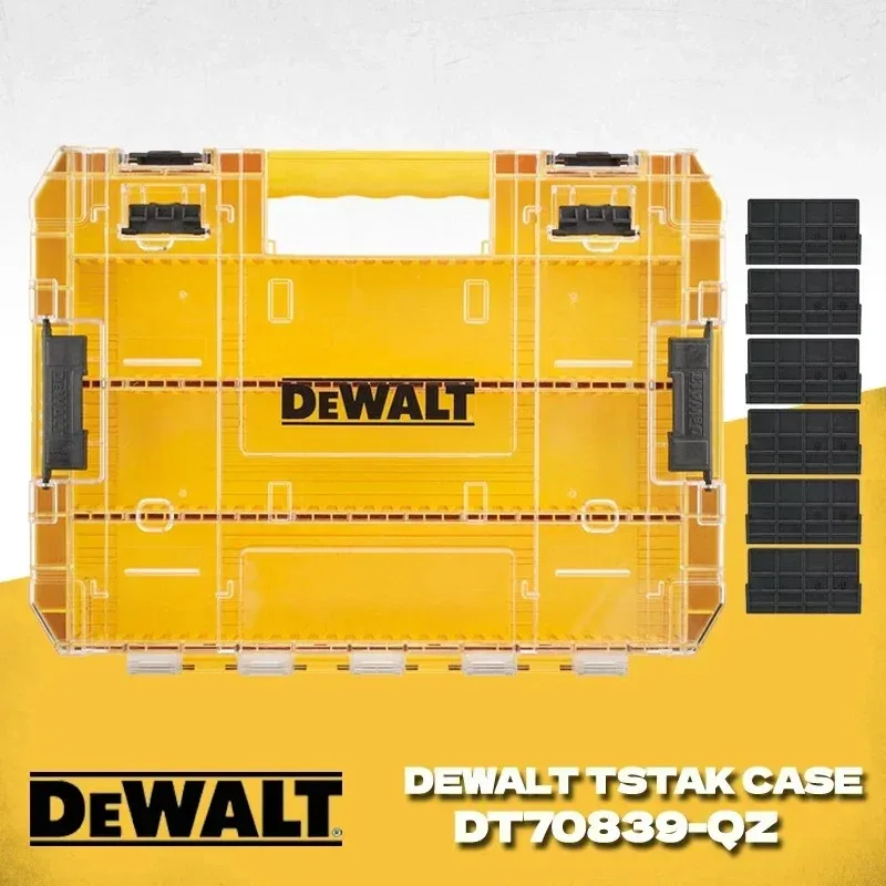 DEWALT DT70839 Large Tough Case With 6 Dividers Divider Screws Bits Storage Box Dewalt Drill Driver Bit Tool Case DT70839-QZ