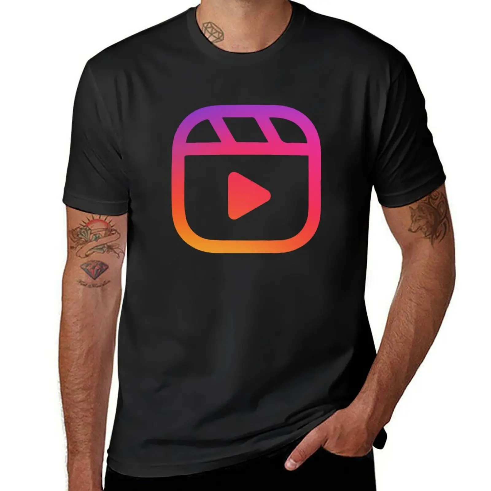 Instagram Reels Gradient Logo T-Shirt graphics cute tops mens champion t shirts