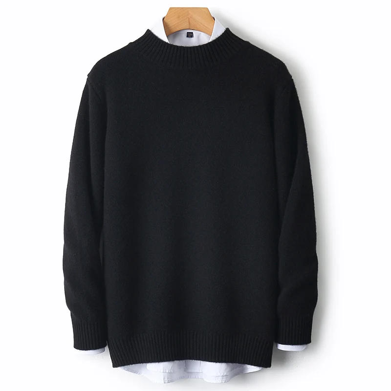 Thermal accessory, men's 100 cashmere thickened half turtleneck sweater base