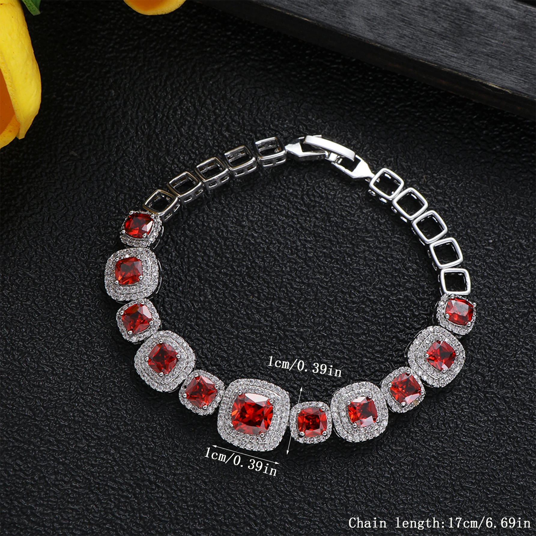 فاخر هندسي مربع Waterdrop سوار مستدير موضة دبي مجوهرات الزفاف للنساء الزفاف Brincos Para As Mulheres B308 #5