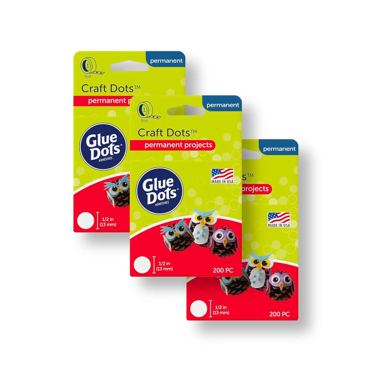 

Double-Sided Glue Dots, 1/2" 600 Dots, Clear Adhesive Tape for Crafts, Scrapbooking, School Projects, No Mess, Permanent Bond