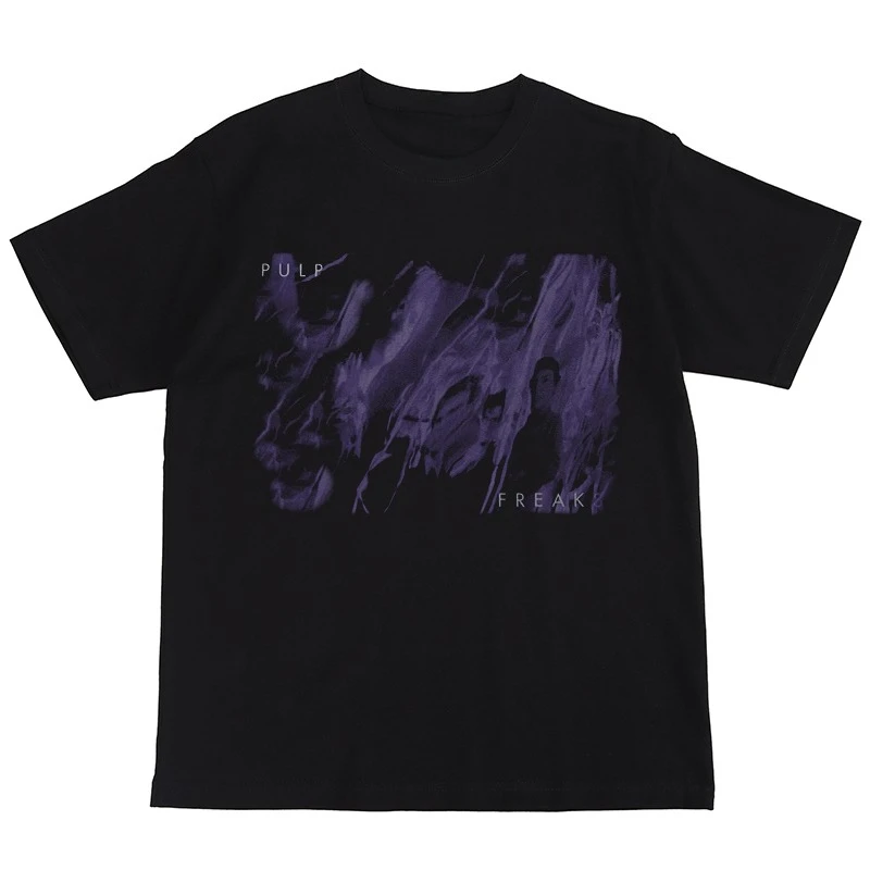 

2025 PULP Rock Band Digital Print Blur Oasis American Street Oasis Hip Hop Retro Black Short Sleeve T-shirt Ins Y2k Hot Sell