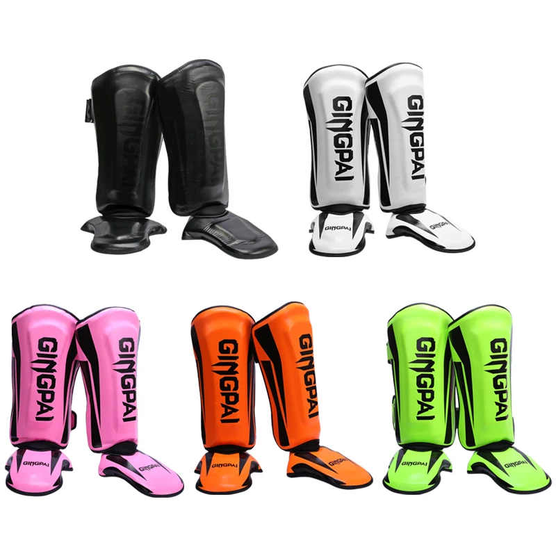 1 Pair Kickboxing Boxing Shin Guard Pads Muay Thai Martial Arts Sanda Wushu Leg Protector Taekwondo Ankle Guards