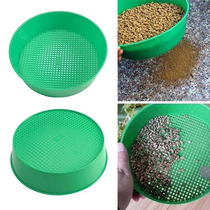 Gardening Sieve Green Plastic Mesh Gardening Tools Balcony Garden Planting Filter Light Earth Stone Fine Mesh Screen Accessories