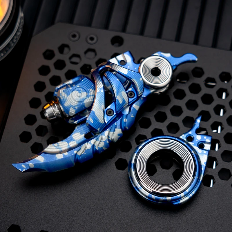WANWU EDC Steel Bone New Aluminum Alloy Mechanical Composite Metal Fingertip Push Card Decompression Toy