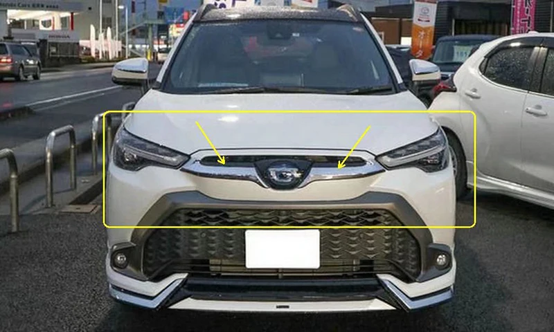 

For Toyota Corolla Cross (XG10) Japanese Version 2020-2022 ABS Chrome Front Center Mesh Grille Grill Cover Radiator Strip Trim