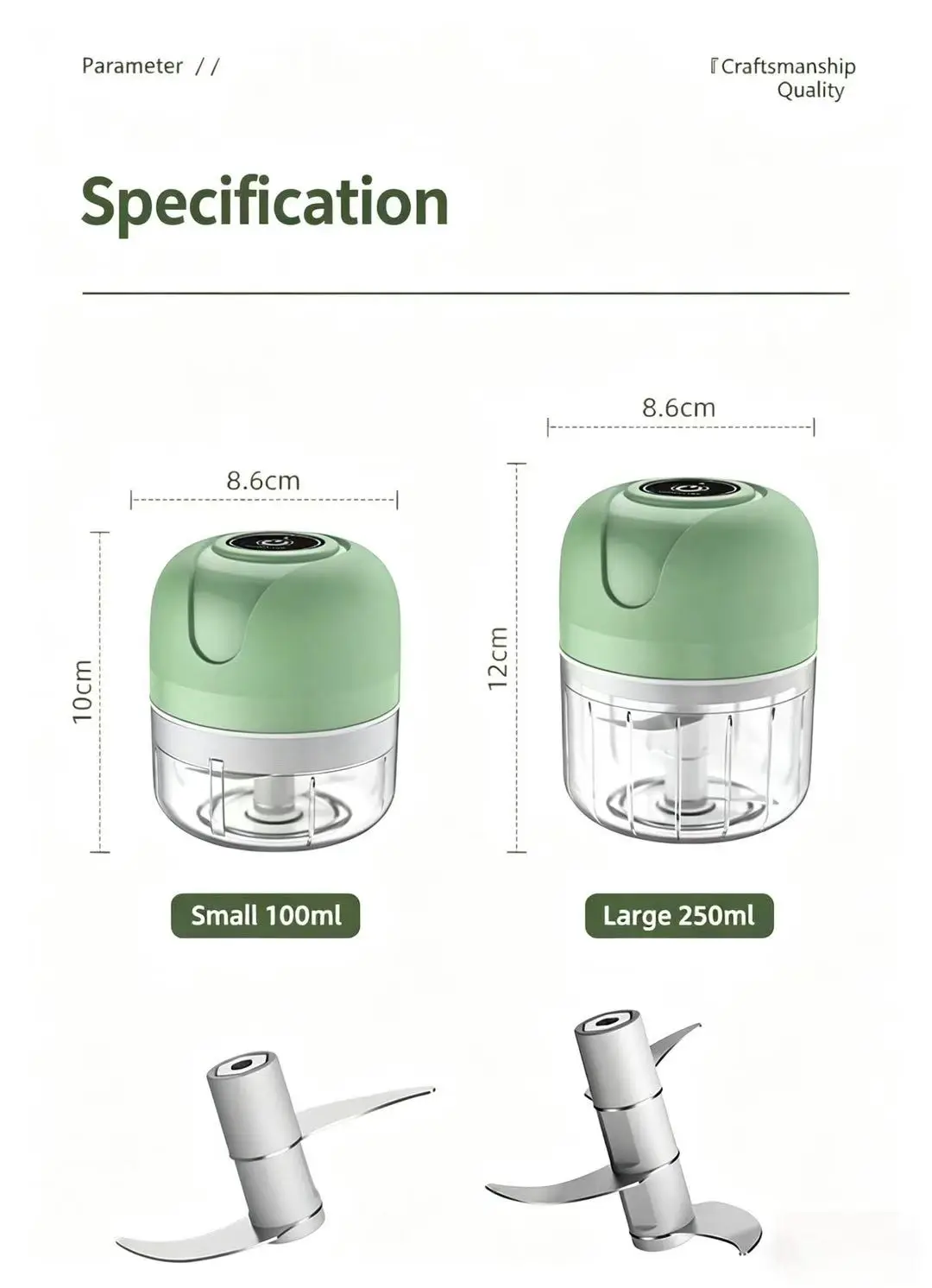 23W USB Rechargeable Electric Garlic Chopper 100ML/250ML Mini Food Processor Meat Grinder Vegetable Cutter Garlic Masher Baby Fo view 5