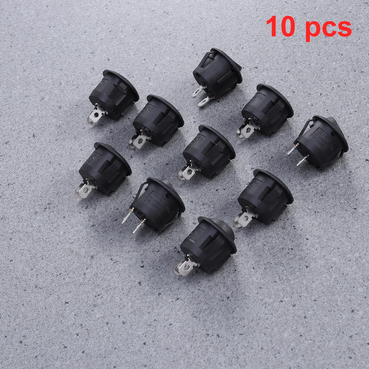 

10pcs Round Rocker Switch 2-Pin 6A 250V Latching On Off Boat Car Panel Replacement Snap In Button Electrical Switch For Car Boat