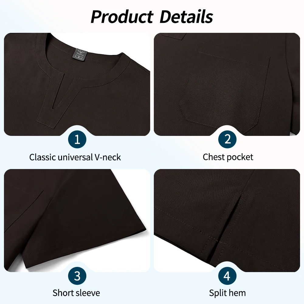 Uniformes médicos, ropa exfoliante para mujeres y hombres, venta al por mayor, conjunto de enfermería para enfermera, Top Unisex y pantalones rectos, traje de secado rápido