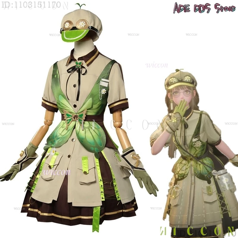 Infinity Nikki Forest's Fluttering Cosplay Costume Green Suit Lolita Skirt Retro Girls Dress Women Outfit Halloween  Roleplay