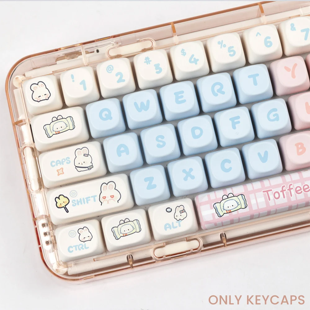 139 Keys Sugar Rabbit  Keycaps Cute MOA Profile PBT Keycaps for Mechanical Keyboard Custom Key Caps Set Tester68 Rk61 MX Switch